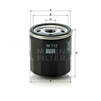 Фильтр масляный MANN-FILTER W 712